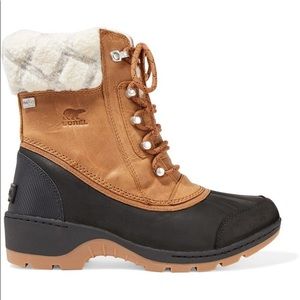 SOREL Whistler rubber and wool trimmed waterproof nubuck boots